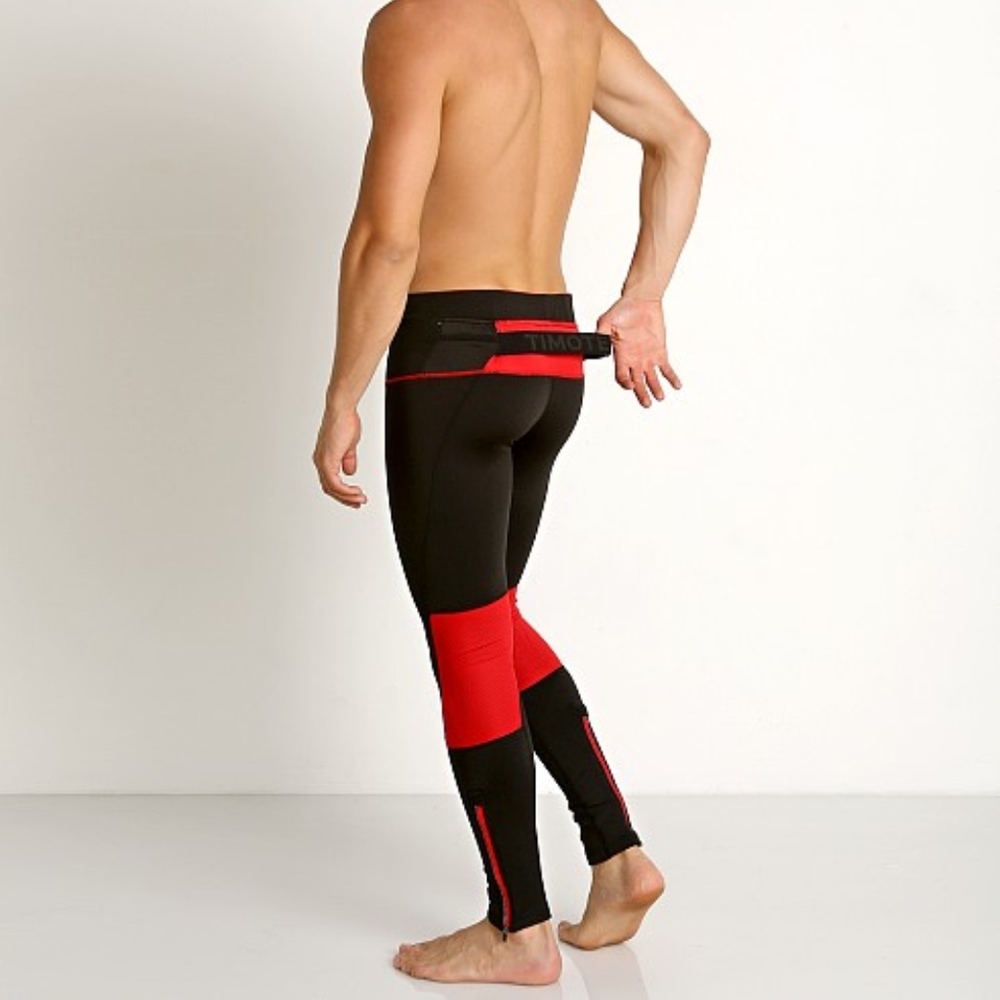 Timoteo Power Stretch Tights Red/Black